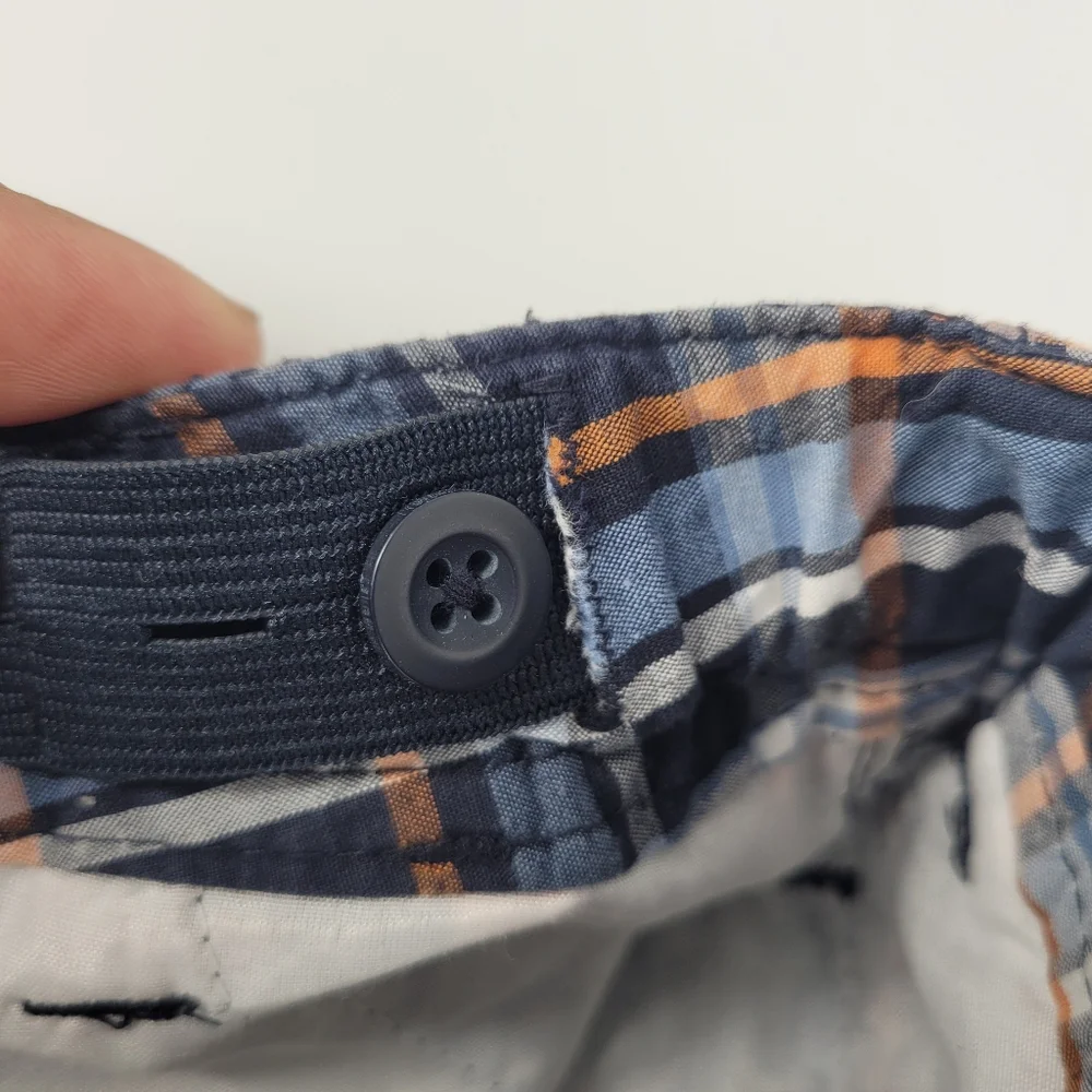 Gymboree Boys Toddler Plaid Shorts Size 3T Blue/Orange